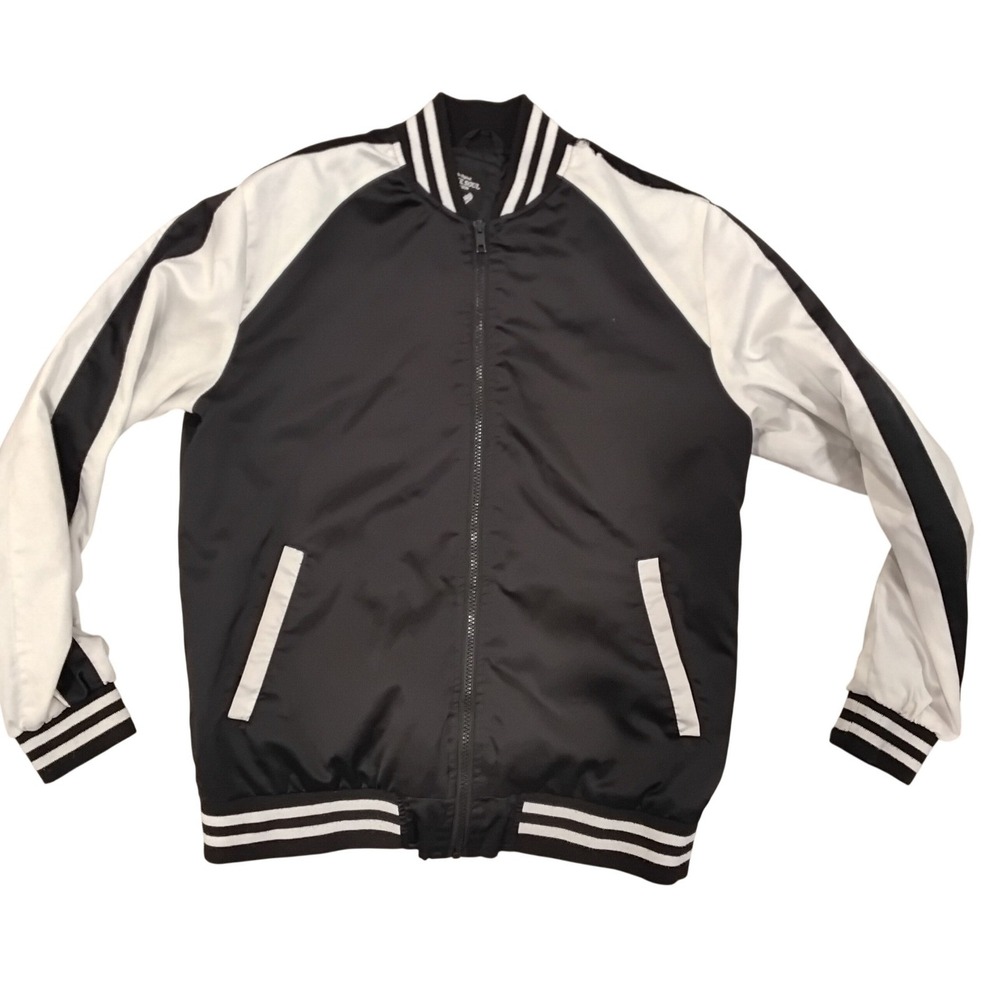 Brave Soul London Mens Black‎ White Tiger Kyoto Souvenir Bomber Jacket Large L